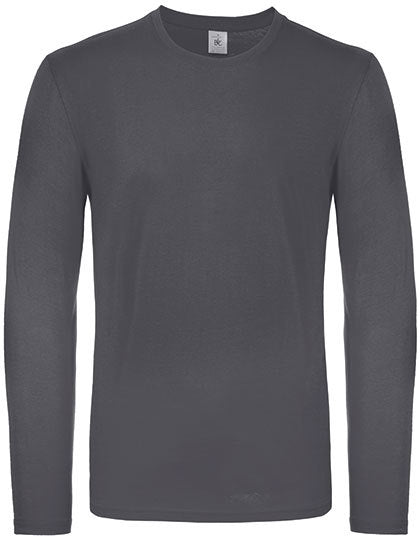 Men´s T-Shirt #E150 Long Sleeve -Dunkelgrau (einfarbig)