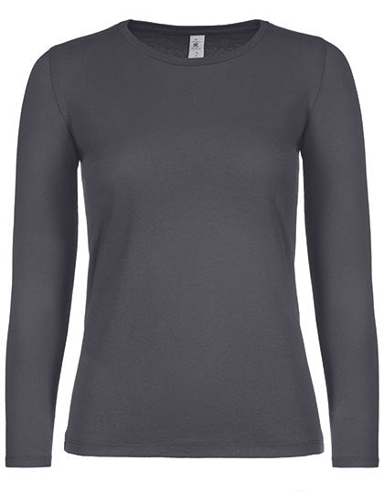Women´s T-Shirt #E150 Long Sleeve -Dunkelgrau (einfarbig)