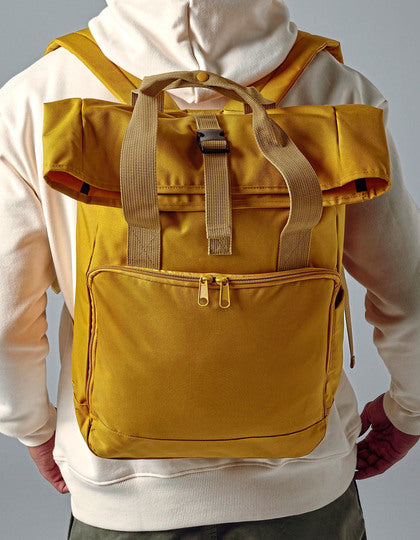 Recycled Twin Handle Roll-Top Laptop Backpack - Marinedämmerung