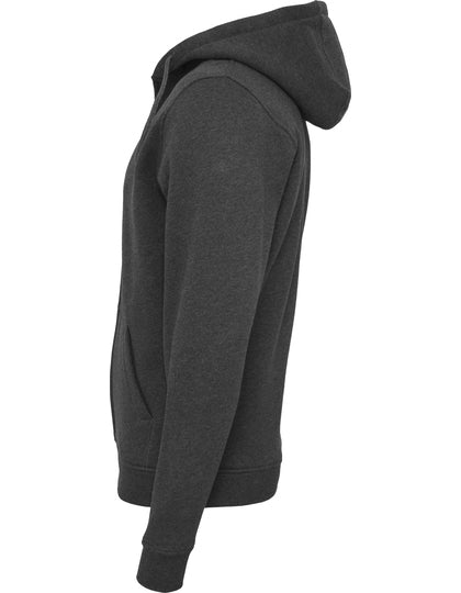 Heavy Zip Hoody - Holzkohle (Heather)