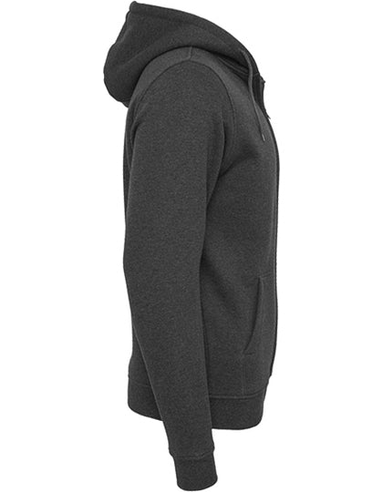 Heavy Zip Hoody - Holzkohle (Heather)