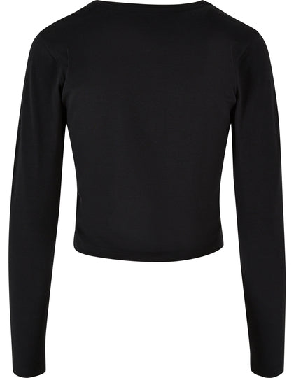 Ladies Short Longsleeve Tee - Schwarz