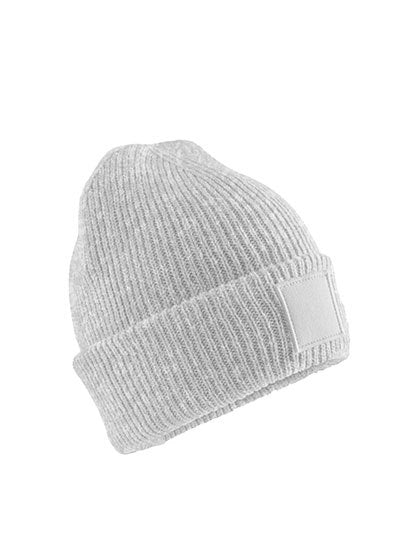 Kids Deep Cuffed Tonal Patch Beanie - Wolkengrau