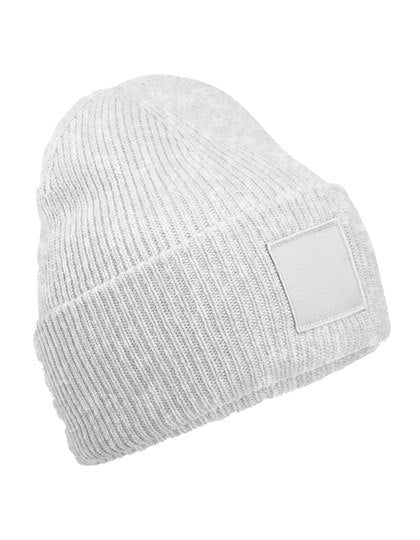 Deep Cuffed Tonal Patch Beanie - Wolkengrau
