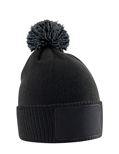 Kids Snowstar Patch Beanie - Schwarz - Graphitgrau