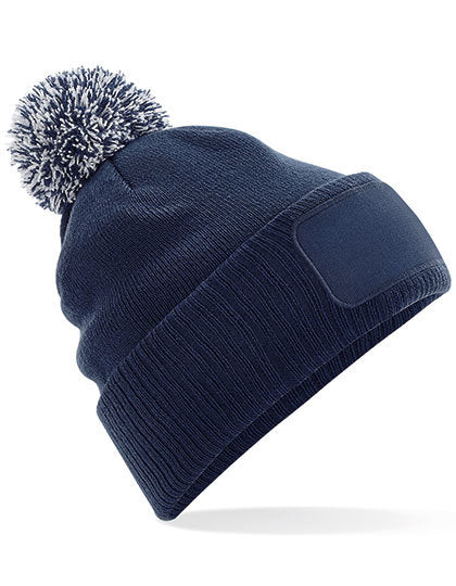 Snowstar® Patch Beanie - Französische Marine - Hellgrau