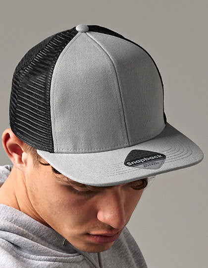 Original Flat Peak 6 Panel Trucker Cap - Schwarz