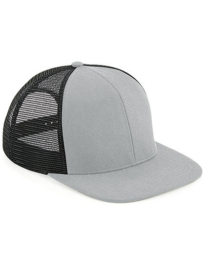 Original Flat Peak 6 Panel Trucker Cap - Schwarz - Grau