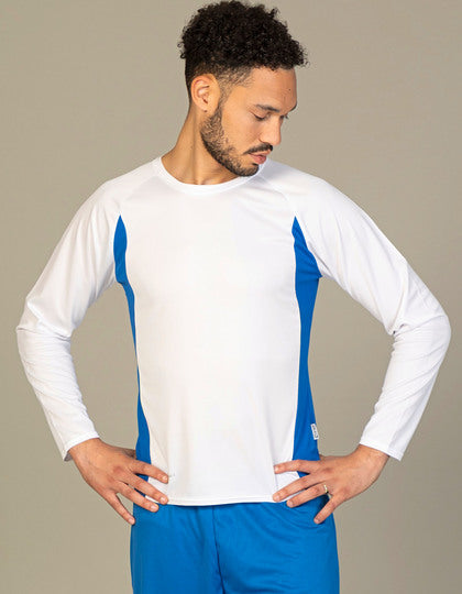 Racer Long Sleeve Tech Tee - Weiss- Königsblau