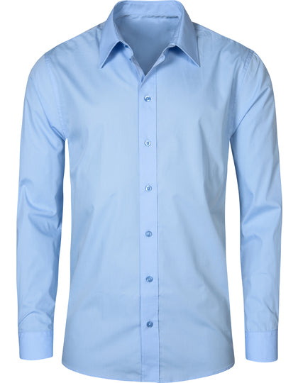 Men´s Poplin Shirt Long Sleeve-Hellblau
