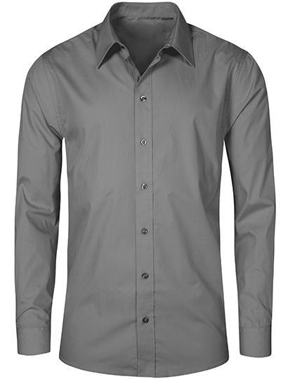 Men´s Poplin Shirt Long Sleeve-Stahlgrau