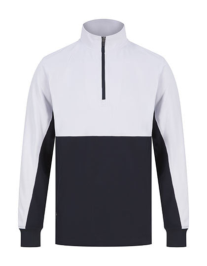 Adults 1/4 Zip Tracksuit Top - Marine - Weiss