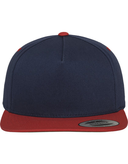 Classic 5 Panel Snapback Cap - Silber - Schwarz
