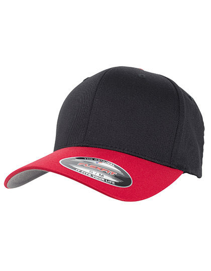 Flexfit Wooly Combed 2-Tone Cap - Rot - Schwarz