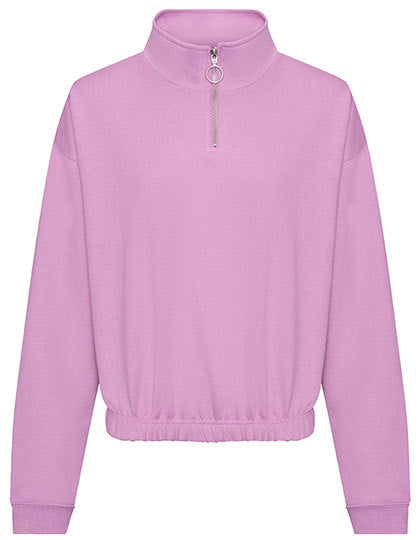 Women´s Cropped 1/4 Zip Sweat - Lavendel