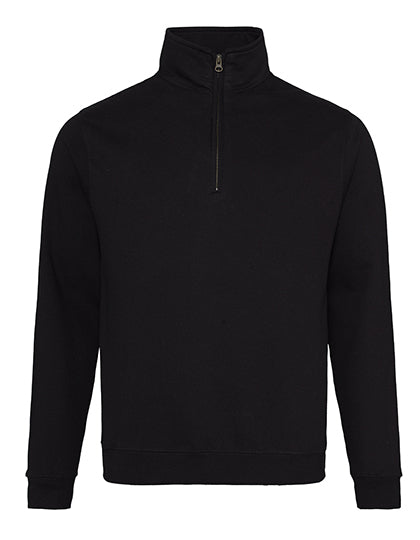 Women´s Cropped 1/4 Zip Sweat - Tiefschwarz