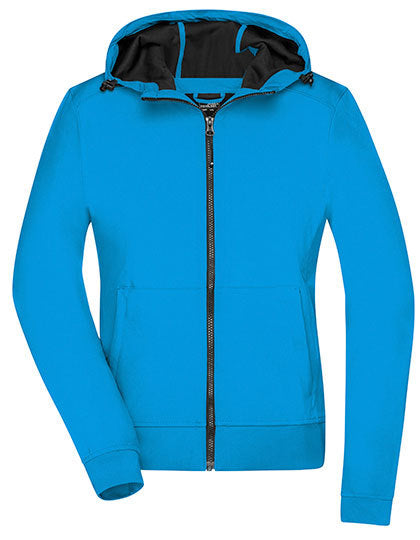 Ladies´ Hooded Softshell Jacket - Blau - Schwarz