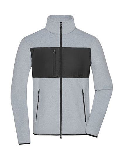 Men´s Fleece Jacket - Leichte Melange - Schwarz