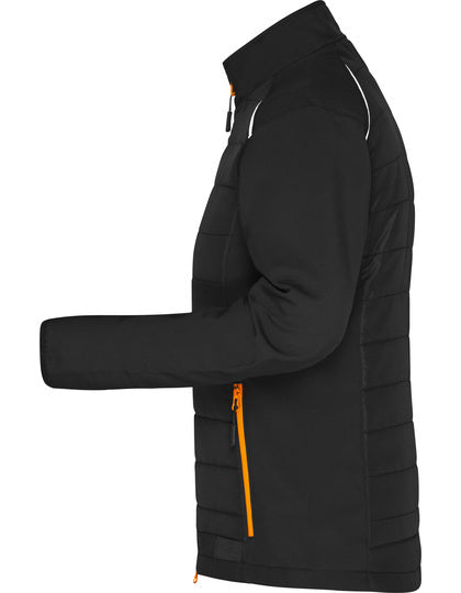 Ladies´ Hybrid Jacket - Neonorange - Schwarz