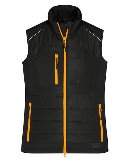 Ladies´ Hybrid Vest - Neonorange - Schwarz