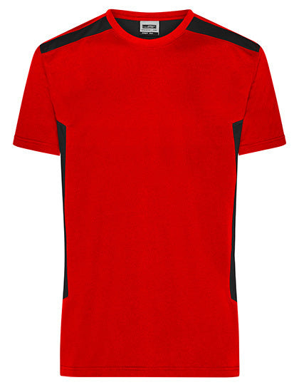 Men´s Workwear T-Shirt -STRONG- - Rot - Schwarz