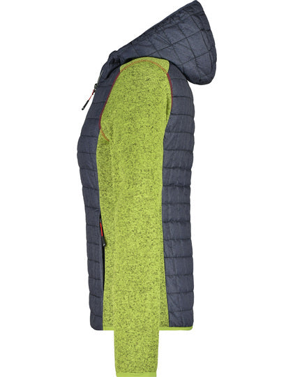 Ladies´ Knitted Hybrid Jacket- Kiwi Melenge - Anthrazit