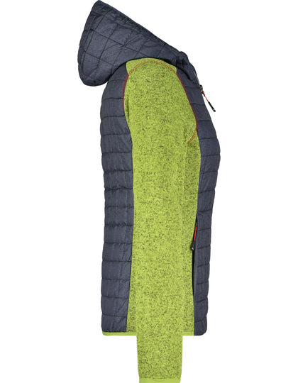 Ladies´ Knitted Hybrid Jacket- Kiwi Melenge - Anthrazit