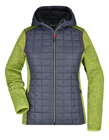 Ladies´ Knitted Hybrid Jacket- Kiwi Melenge - Anthrazit