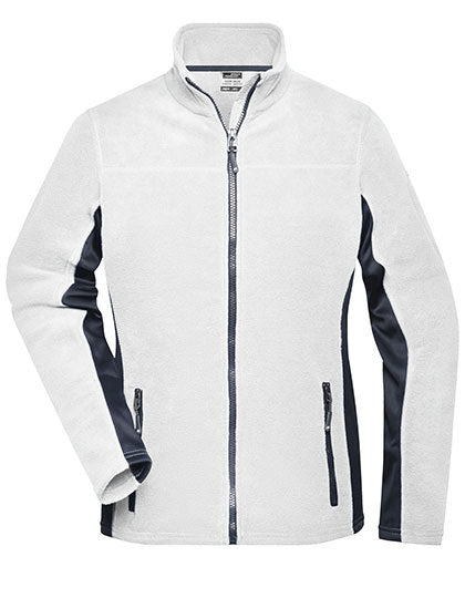 Ladies´ Workwear Fleece Jacket -STRONG- - Weiss- Kohlenstoff