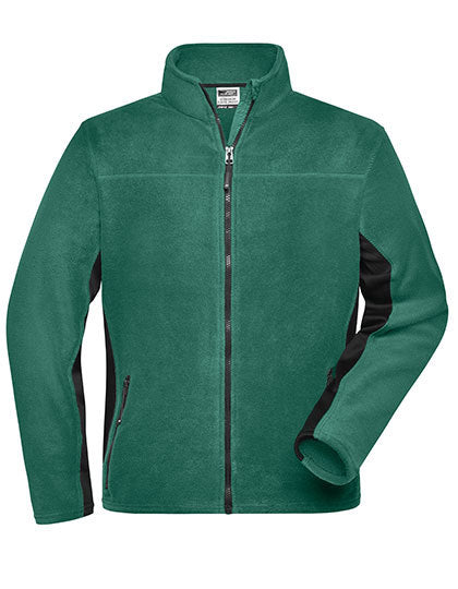 Men´s Workwear Fleece Jacket -STRONG- Dunkelgrün - Schwarz