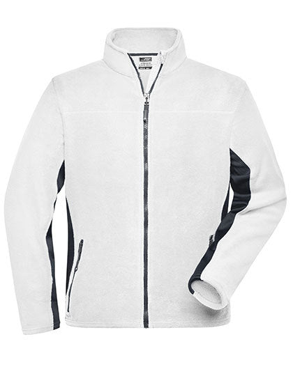 Men´s Workwear Fleece Jacket -Weiss-Kohlenstoff