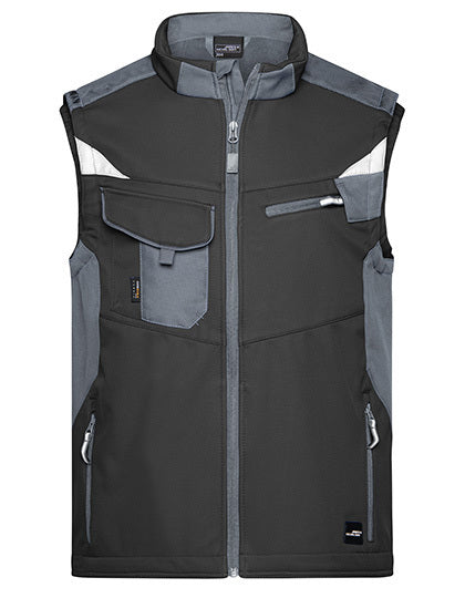 Workwear Softshell Vest -STRONG- - Schwarz-Kohlenstoff