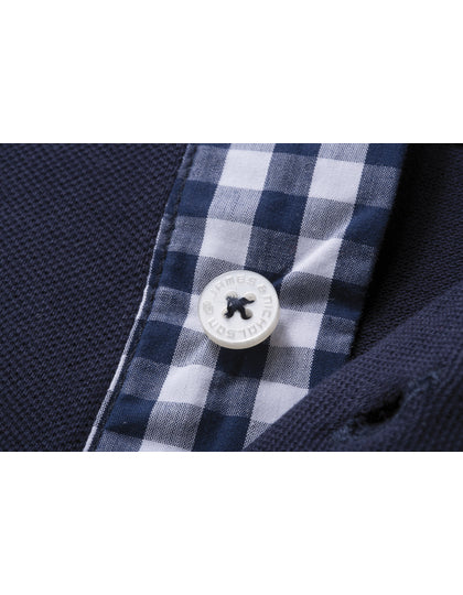 Men´s Plain Polo - Marine - Weiss