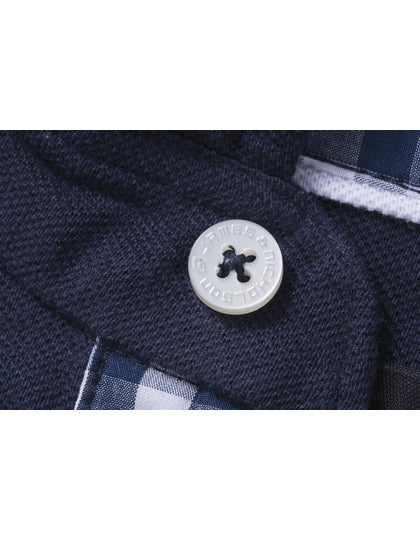 Men´s Plain Polo - Marine - Weiss