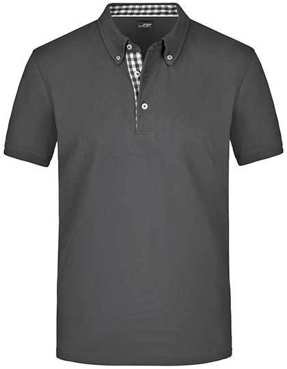 Men´s Plain Polo - Graphit (fest) - Weiss