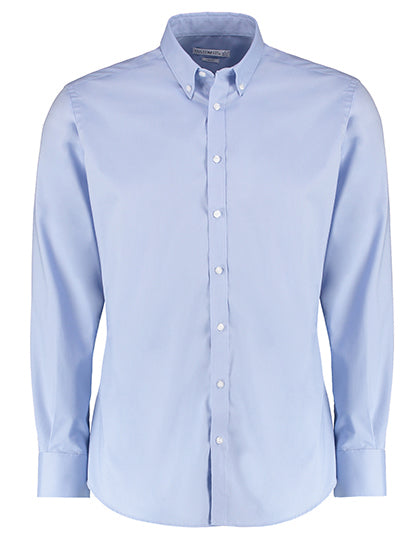 Men´s Slim Fit Stretch Oxford Shirt Long Sleeve-Hellblau