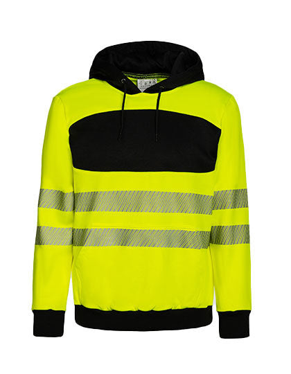 EOS Hi-Vis Workwear Hoody With Printing Area - einzelnes Gelb - Schwarz
