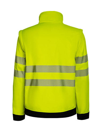 EOS Hi-Vis Workwear Softshell Jacket With Printing Area - Signalgelb - Schwarz