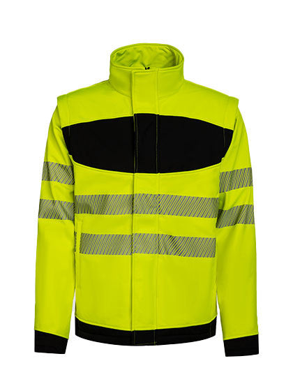 EOS Hi-Vis Workwear Softshell Jacket With Printing Area - Signalgelb - Schwarz