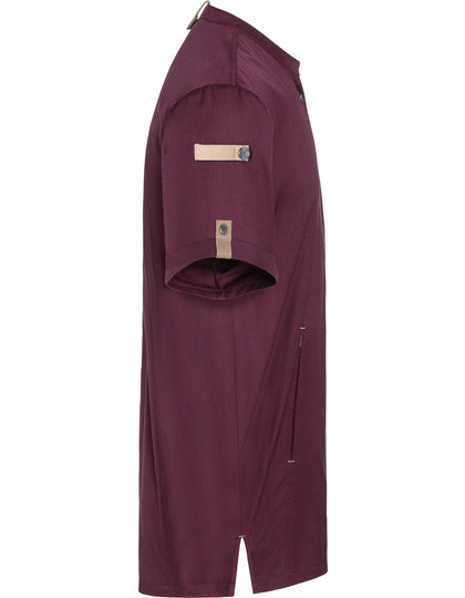 Kurzarm Kochjacke Green-Generation - Aubergine (ca. Pantone 5185C)