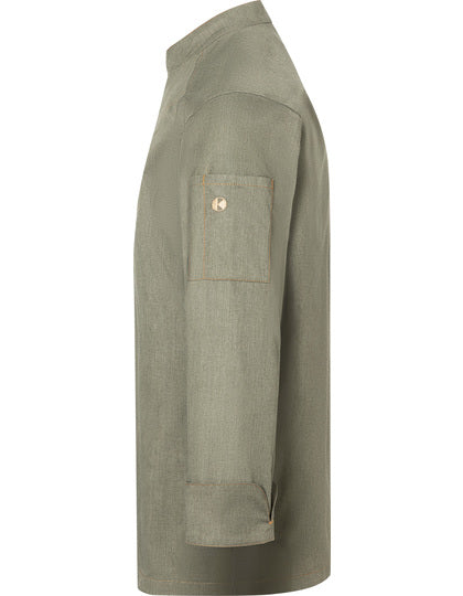 Kochjacke Jeans-Style - Vintage Moosgrün (ca. Pantone 416C)