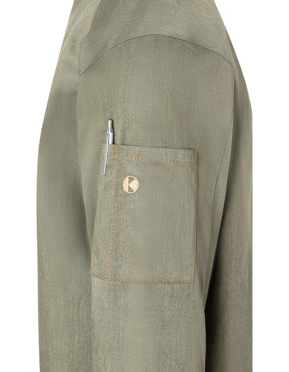 Kochjacke Jeans-Style - Vintage Moosgrün (ca. Pantone 416C)
