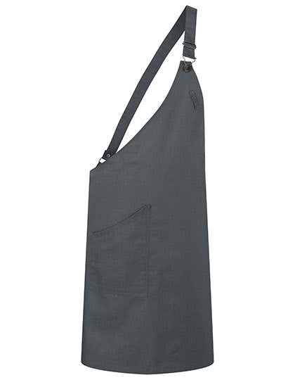 Asymmetrische Latzschürze Classic mit Tasche-Anthrazit