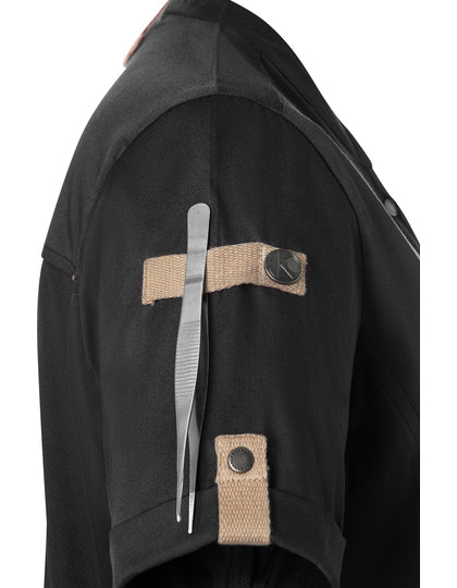 Damenkochjacke Green-Generation Kurzarm - Schwarz (ca. Pantone 419C )