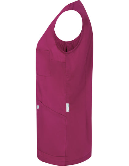 Ärmelloser Damenkasack Essential-Fuchsie