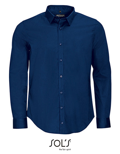 Men´s Long Sleeve Stretch Shirt Blake-Dunkelblau