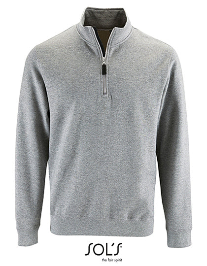 Men´s Zip High Collar Sweatshirt Stan - Graumelange