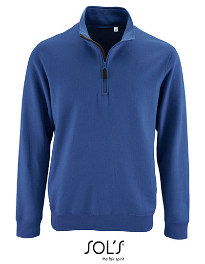 Men´s Zip High Collar Sweatshirt Stan - Königsblau 241