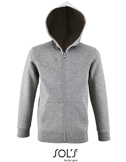Kids´ Zip Hoodie Stone - Graumelange