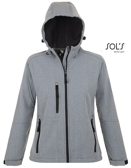 Women´s Hooded Softshell Jacket Replay - Graumelange